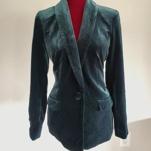 INC International Concepts velvet blazer in "Hunter Forest" color (Size Small)
